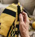 Hufflepuff Afghan Pattern step 2 - assembly progress