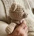 Disy the Bear Amigurumi Pattern step 2 - assembly progress