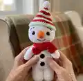Snowman Amigurumi Pattern step 1 - construction progress