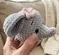 Nina The Plush Elephant Amigurumi Pattern step 2 - assembly progress