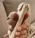 Dog Phone Pouch Amigurumi Pattern step 2 - assembly progress