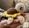 Mini Sunflower Turtle Amigurumi Pattern step 1 - construction progress