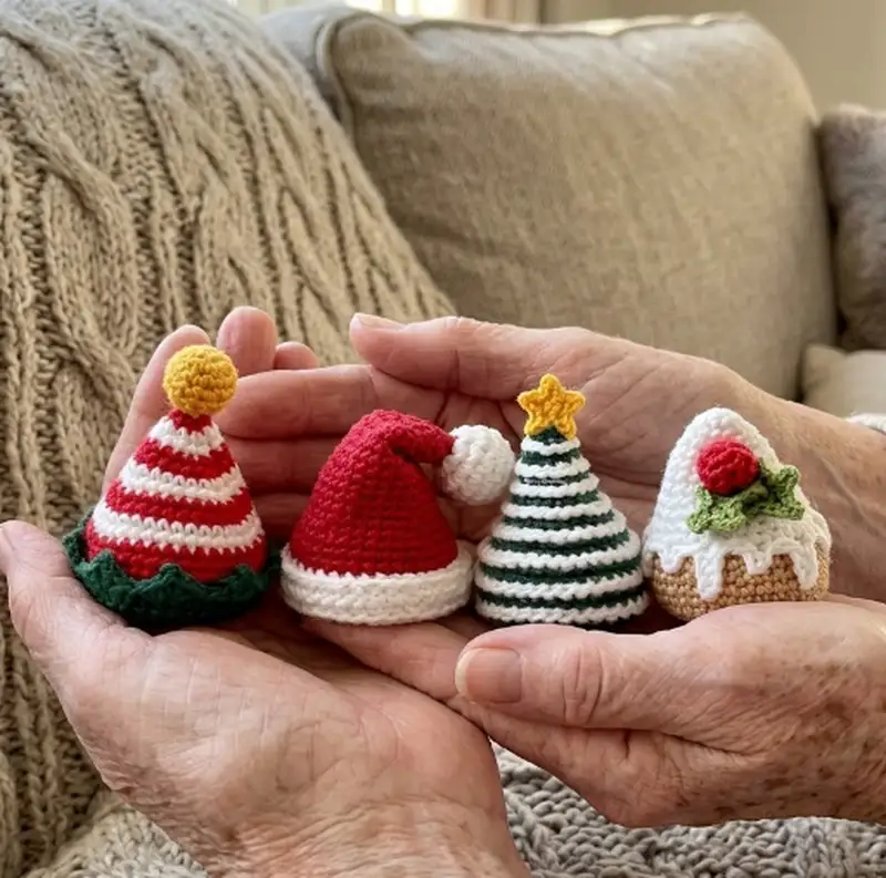 Complimentary Intermediate crochet pattern: Christmas Hats for Mini Penguins Amigurumi Pattern - Simple to follow guide