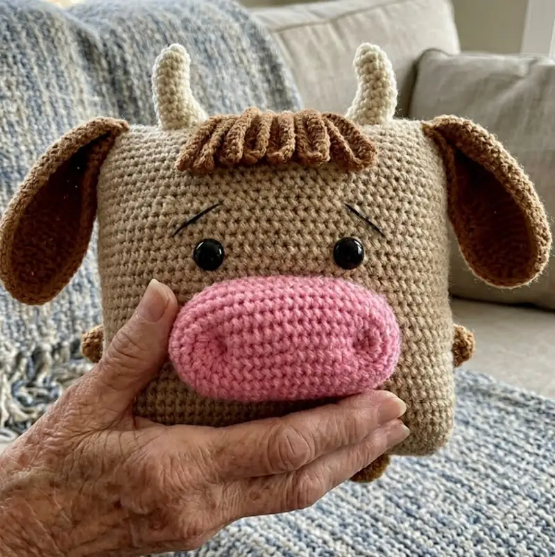 Complimentary Intermediate crochet pattern: Pillow-bull Amigurumi Pattern - Simple to follow guide
