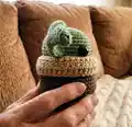 Baby Alien Amigurumi Pattern step 2 - assembly progress