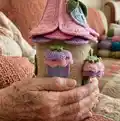 Floral Fairy House Amigurumi Pattern step 2 - assembly progress