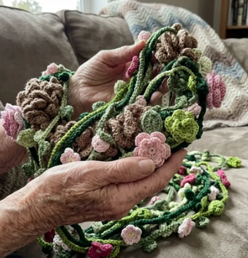 Complimentary Intermediate crochet pattern: Flower Garden Hood Pattern - Simple to follow guide