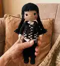 Wednesday Amigurumi Pattern step 4 - final assembly and finishing