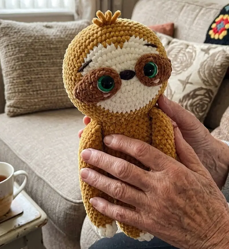 Complimentary Beginner Friendly crochet pattern: Samantha the Sloth Amigurumi Pattern - Simple to follow guide