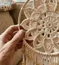 Star Dreamcatcher Pattern step 2 - assembly progress