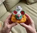 Mochi-Mouse Loves Cheese Amigurumi Pattern step 1 - construction progress