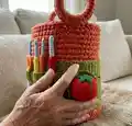 Crochet Caddy Pattern step 2 - assembly progress